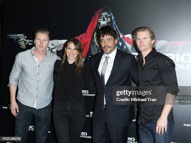 Trent Luckinbill, Molly Smith, Thad Luckinbill and Benicio del Toro attend the 2018 CinemaCon - Sony Pictures Entertainment exclusive presentation...