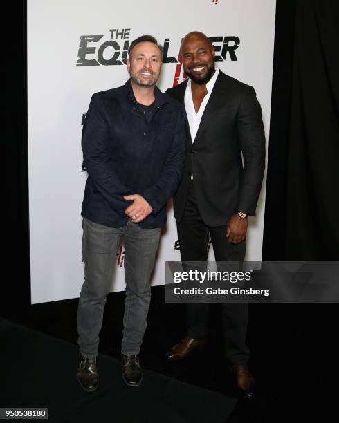 Producer Jason Blumenthal and director Antoine Fuqua attend the CinemaCon 2018 Gala Opening Night Event: Sony Pictures Highlights its 2018 Summer and...