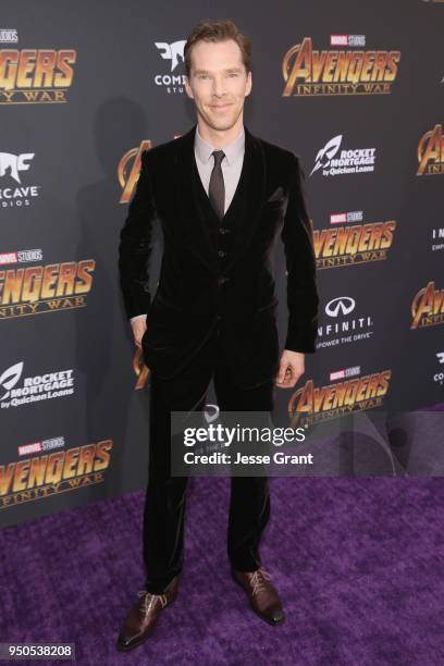 Actor Benedict Cumberbatch attends the Los Angeles Global Premiere for Marvel Studios Avengers: Infinity War on April 23, 2018 in Hollywood,...