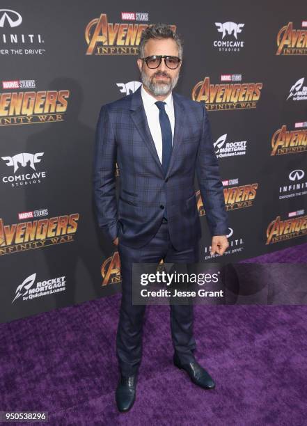 Actor Mark Ruffalo attends the Los Angeles Global Premiere for Marvel Studios Avengers: Infinity War on April 23, 2018 in Hollywood, California.