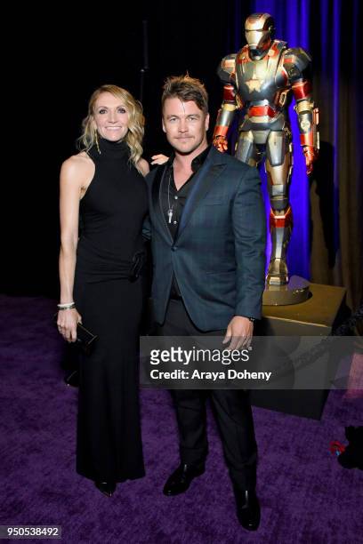 Samantha Hemsworth and actor Luke Hemsworth attend the Los Angeles Global Premiere for Marvel Studios Avengers: Infinity War on April 23, 2018 in...