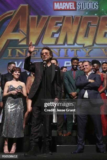 Actor Robert Downey Jr. And cast & crew of 'Avengers: Infinity War' attend the Los Angeles Global Premiere for Marvel Studios Avengers: Infinity War...