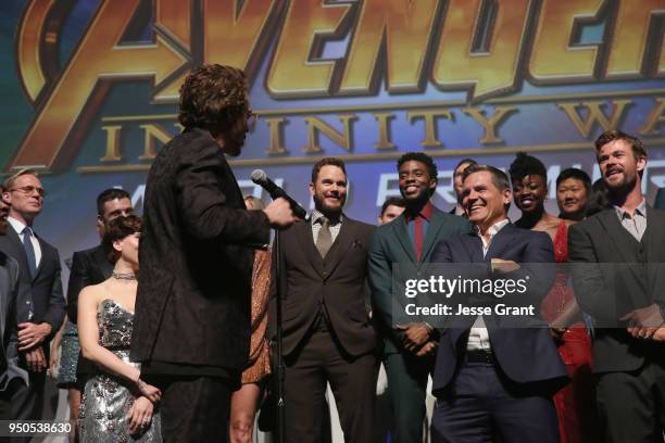 Actor Robert Downey Jr. And cast & crew of 'Avengers: Infinity War' attend the Los Angeles Global Premiere for Marvel Studios Avengers: Infinity War...