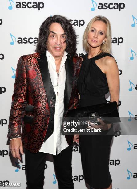 Paul Stanley of KISS and Erin Sutton attend the 2018 ASCAP Pop Music Awards at The Beverly Hilton Hotel on April 23, 2018 in Beverly Hills,...