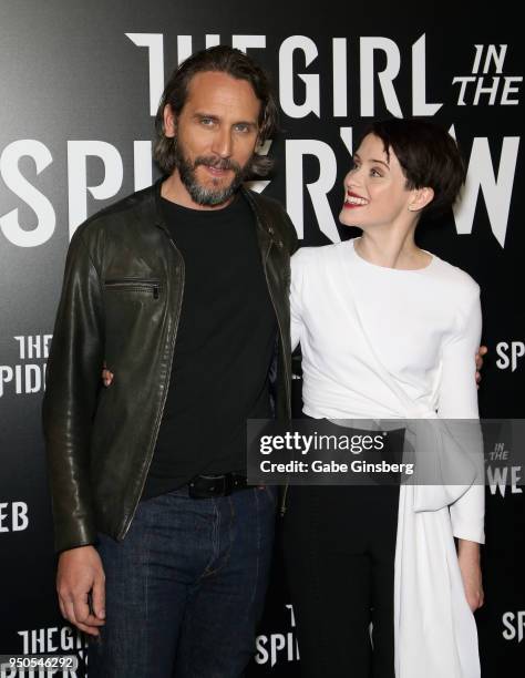 Director Fede Alvarez and actress Claire Foy attend the CinemaCon 2018 Gala Opening Night Event: Sony Pictures Highlights its 2018 Summer and Beyond...
