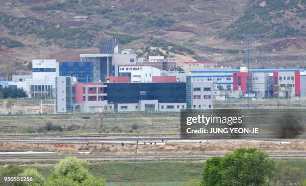 North Korea's Kaesong joint industrial complex area is seen from South Korea's Taesungdong freedom village sitting inside the Demilitarized zone...