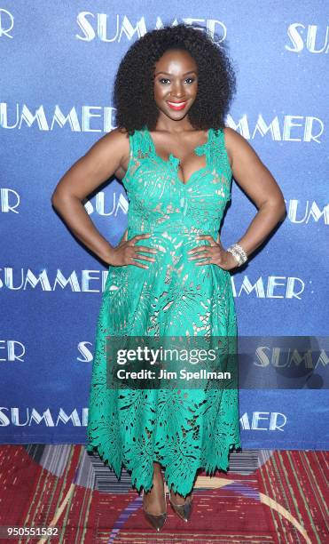 Actress Saycon Sengbloh attends the opening night after party for "Summer: The Donna Summer Musical" Broadway at New York Marriott Marquis Hotel on...