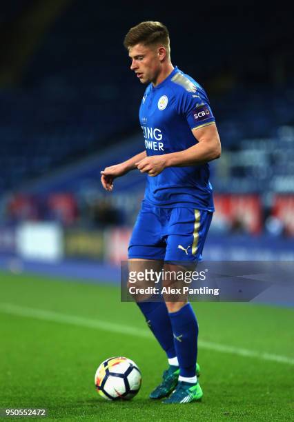 Harvey Barnes of Leicester City runs with the ball during the Premier league 2 match between Leicester City and Derby County at King Power Stadium on...