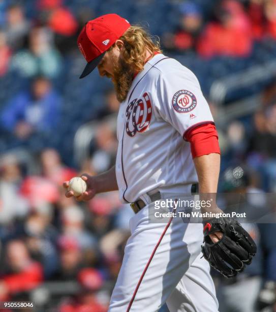 Washington Nationals relief pitcher Shawn Kelley gave up a solo shot to Atlanta Braves catcher Kurt Suzuki in the 111th inning at Nationals Park..