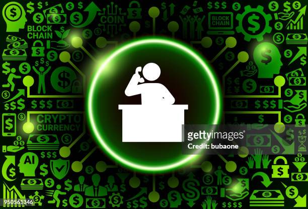 receptionist  icon on money and cryptocurrency background - bingo caller stock illustrations