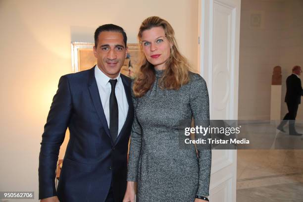 Janina Otto and her husband Ismail Oezen attend the celebration of Michael Otto's 75th birthday party on April 23, 2018 in Hamburg, Germany.