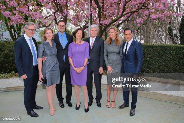 Alexander Otto, Janina Lin Otto with her husband Benjamin Otto, Christl Otto, Michael Otto, Janina Otto and her husband Ismail Oezen attend the...