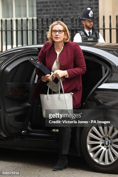 Home Secretary Amber Rudd arrives in Downing Street, London, for a cabinet meeting.