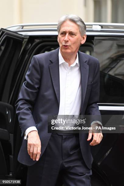 Chancellor of the Exchequer Philip Hammond arrives in Downing Street, London, for a cabinet meeting.