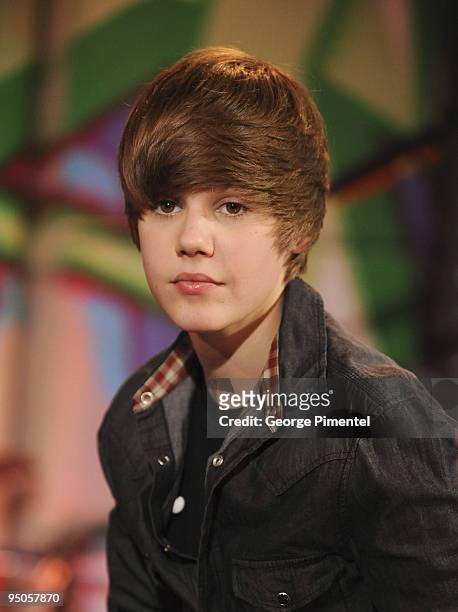 Justin Bieber visits Live@Much at the MuchMusic HQ on December 22, 2009 in Toronto, Canada.