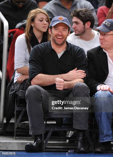 Hugh Jackman attends the Chicago Bulls vs New York Knicks game at Madison Square Garden on December 22, 2009 in New York City.