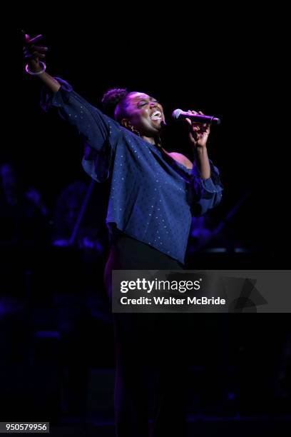 Patina Miller performing at the Dramatists Guild Foundation toast to Stephen Schwartz with a 70th Birthday Celebration Concert at The Hudson Theatre...