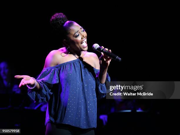 Patina Miller performing at the Dramatists Guild Foundation toast to Stephen Schwartz with a 70th Birthday Celebration Concert at The Hudson Theatre...