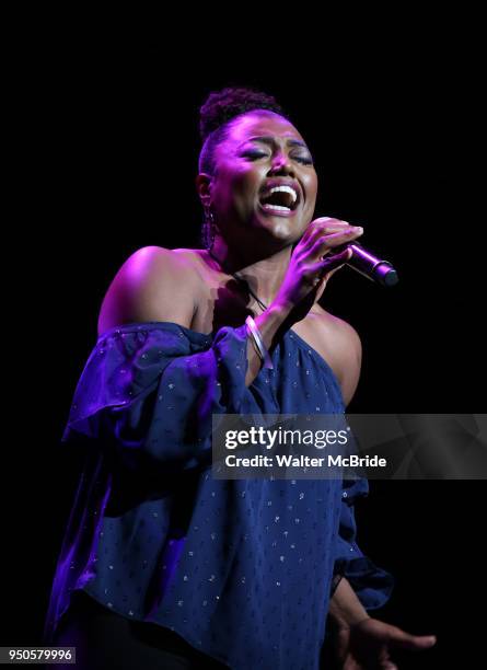 Patina Miller performing at the Dramatists Guild Foundation toast to Stephen Schwartz with a 70th Birthday Celebration Concert at The Hudson Theatre...