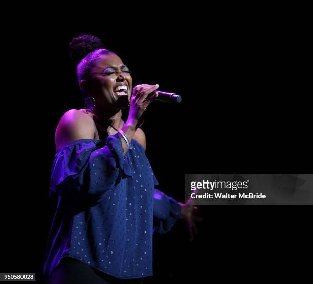Patina Miller performing at the Dramatists Guild Foundation toast to Stephen Schwartz with a 70th Birthday Celebration Concert at The Hudson Theatre...