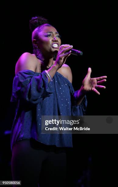 Patina Miller performing at the Dramatists Guild Foundation toast to Stephen Schwartz with a 70th Birthday Celebration Concert at The Hudson Theatre...