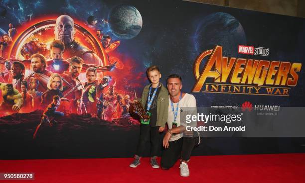 Zenny McLeod and Luke McLeod attend the Avengers: Infinity War Special Event Screening on April 24, 2018 in Sydney, Australia.