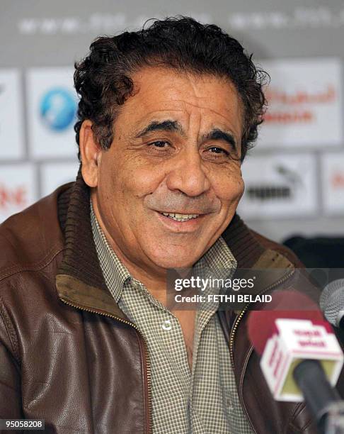 New coach of the Tunisia national soccer team, Tunisian Faouzi Benzarti speaks during his press conference before the first training session with the...