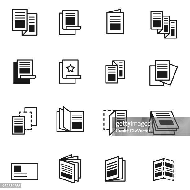 ilustrações de stock, clip art, desenhos animados e ícones de flyer icon set - editor