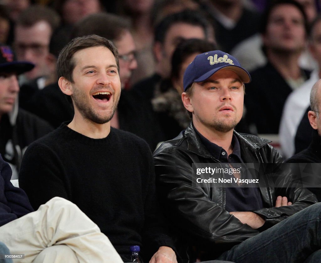 Celebrities At The Lakers Game