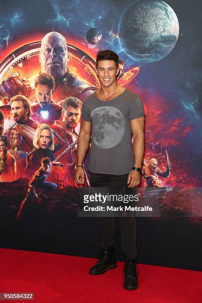 Orpheus Pledger attends the Avengers: Infinity War Special Event Screening on April 24, 2018 in Sydney, Australia.