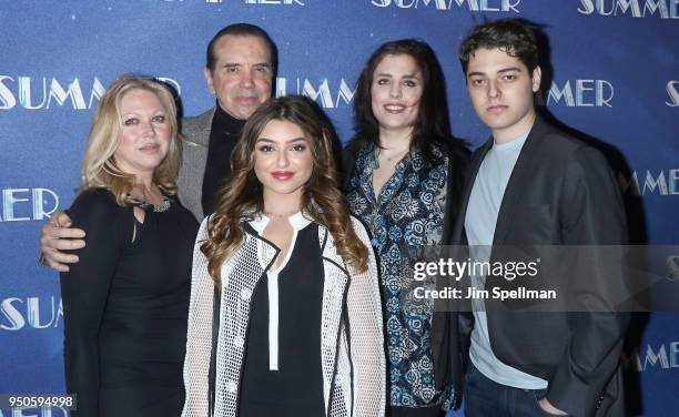 Gianna Ranaudo, actor Chazz Palminteri and family attend the "Summer: The Donna Summer Musical" Broadway opening night at Lunt-Fontanne Theatre on...