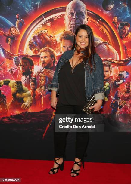 Erin Withers attends the Avengers: Infinity War Special Event Screening on April 24, 2018 in Sydney, Australia.