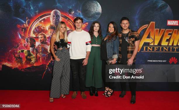 Contestants from 'The Voice' attend the Avengers: Infinity War Special Event Screening on April 24, 2018 in Sydney, Australia.