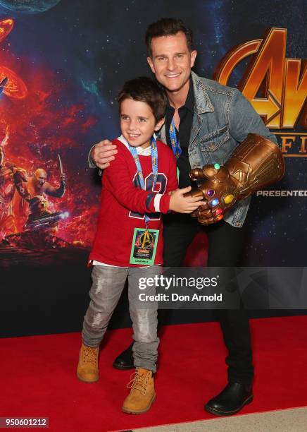 Leo Campbell and David Campbell attend the Avengers: Infinity War Special Event Screening on April 24, 2018 in Sydney, Australia.