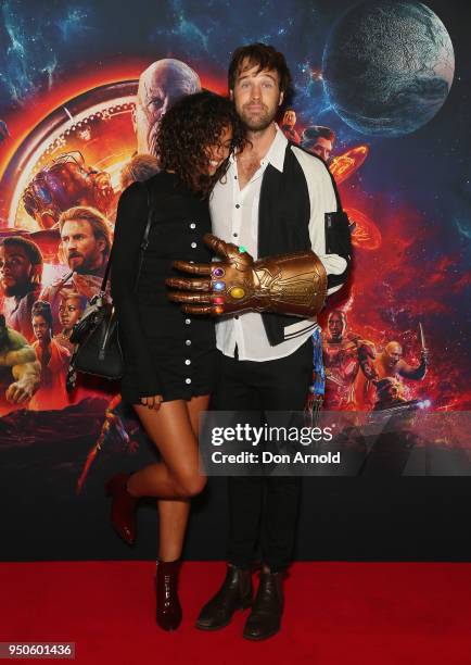 Rai Rodriguez and Danny Clayton attend the Avengers: Infinity War Special Event Screening on April 24, 2018 in Sydney, Australia.