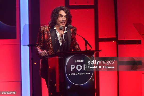 Musician Paul Stanley speaks onstage during the 2018 ASCAP Pop Music Awards on April 23, 2018 in Beverly Hills, California.