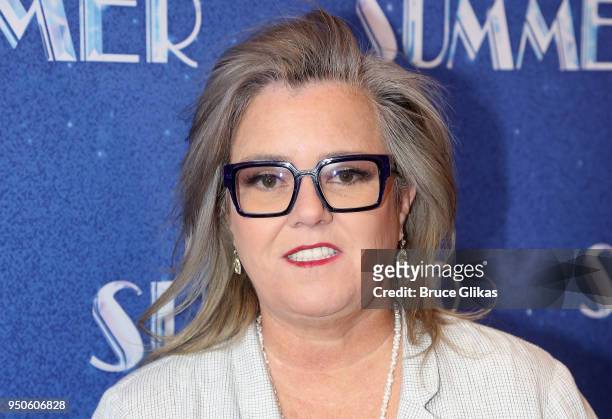 Rosie O'Donnell poses at the opening night of "Summer: The Donna Summer Musical" on Broadway at The Lunt-Fontanne Theatre on April 23, 2018 in New...