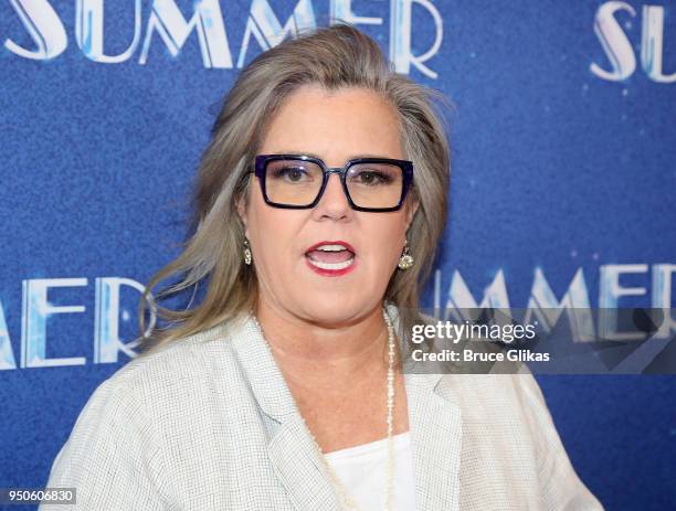 Rosie O'Donnell poses at the opening night of "Summer: The Donna Summer Musical" on Broadway at The Lunt-Fontanne Theatre on April 23, 2018 in New...