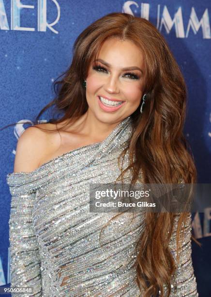 Thalia poses at the opening night of "Summer: The Donna Summer Musical" on Broadway at The Lunt-Fontanne Theatre on April 23, 2018 in New York City.