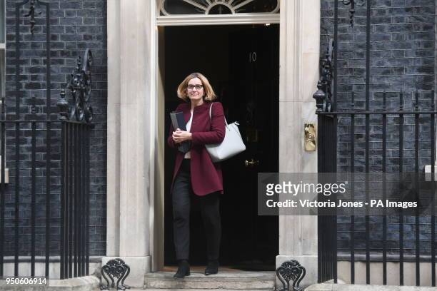 Home Secretary Amber Rudd leaves 10 Downing Street, London, after attending a cabinet meeting.
