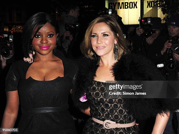 Sugababes singers Keisha Buchanan and Heidi Range attend VIP Reception for The Sleeping Beauty at the London Coliseum on December 4, 2008 in London,...