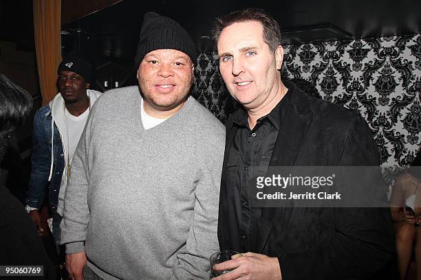 Sean Pecas and M2 owner Joey Morrissey attend Mary J. Blige's album release party at M2 Ultra Lounge on December 22, 2009 in New York City.