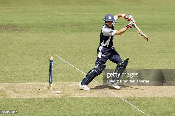 Brad Hodge of the Bushrangers bats during the Ford Ranger Cup match between the New South Wales Blues and the Victorian Bushrangers at Sydney Cricket...