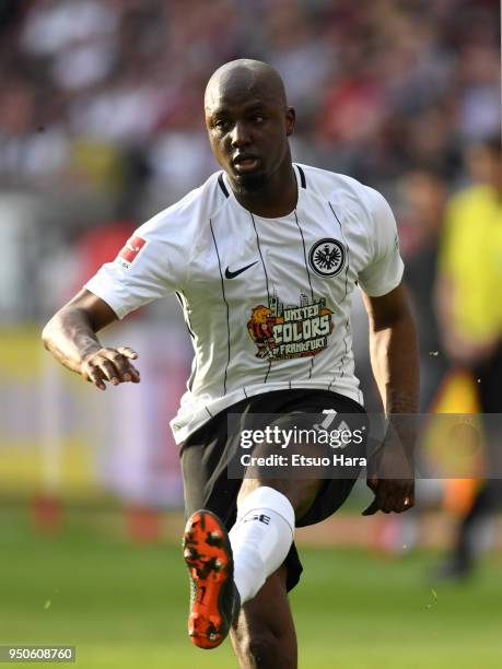 Jetro Willems of Eintracht Frankfurt in action during the Bundesliga match between Eintracht Frankfurt and TSG 1899 Hoffenheim at Commerzbank-Arena...