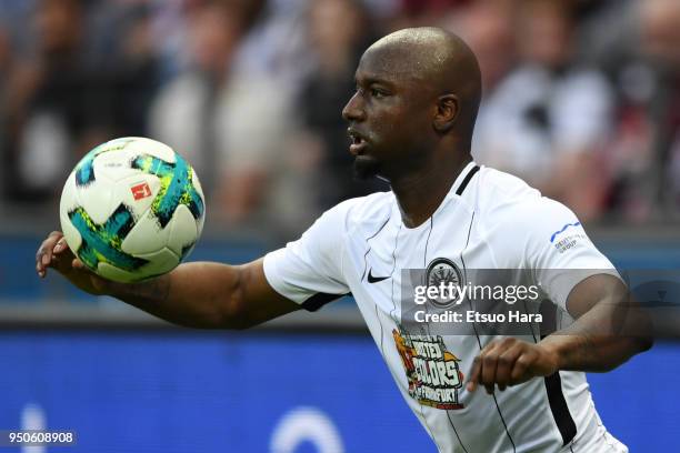 Jetro Willems of Eintracht Frankfurt in action during the Bundesliga match between Eintracht Frankfurt and TSG 1899 Hoffenheim at Commerzbank-Arena...