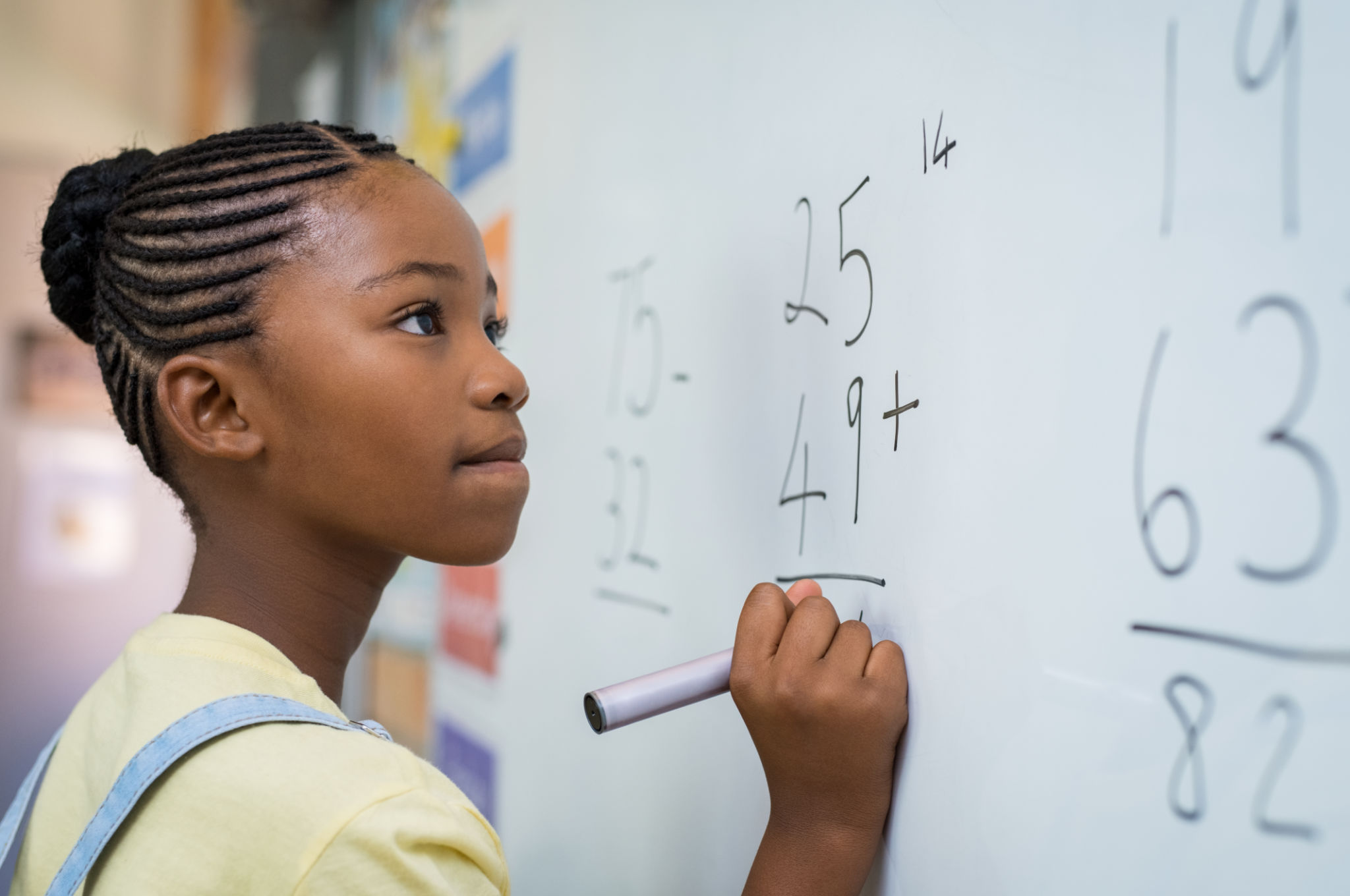 child learning math