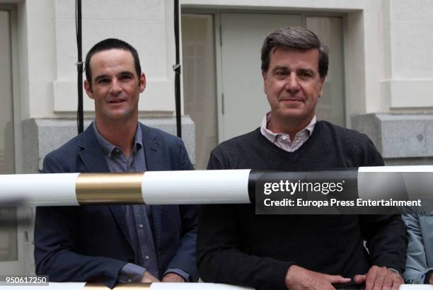 Cayetano Martinez de Irujo and Jose Bono attend the 'Longines Global Champions Tour Gran Premio de Madrid' presentation at 'Palacio de Cristal' on...