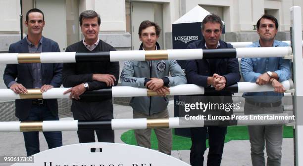 Cayetano Martinez de Irujo , Jose Bono and Sergio Alvarez Moya attend the 'Longines Global Champions Tour Gran Premio de Madrid' presentation at...