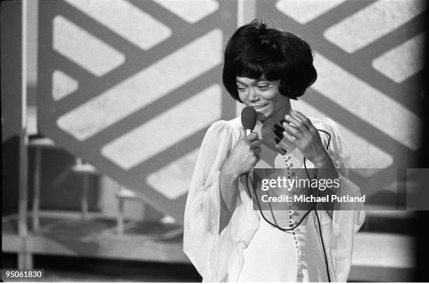 American singer and actress Eartha Kitt performing on the Young Generation TV show in April 1970.