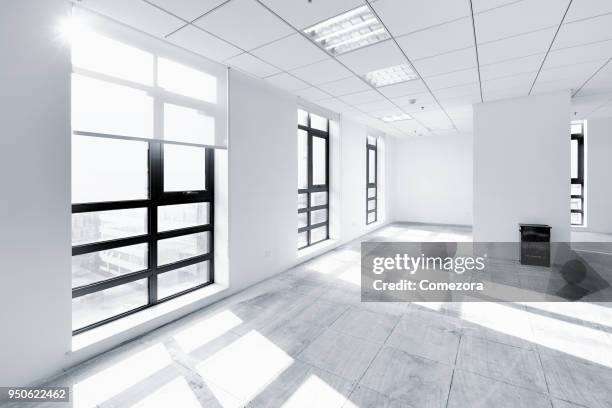 empty contemporary interior background - empty office window stock pictures, royalty-free photos & images
